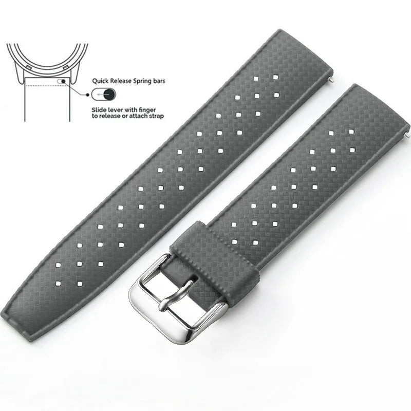 Bracelet de montre en Silicone Tropical bracelet de montre à dégagement rapide 18mm 20mm 22mm bracelet de montre intelligente Tropic en caoutchouc pour Oris Seiko Citizen