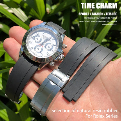 Bracelet de montre en caoutchouc et Silicone, 19mm 20mm 21mm 22mmmm, adapté pour Rolex Submariner GMT OYSTERFLEX Daytona DEEPSEA Seiko, étanche