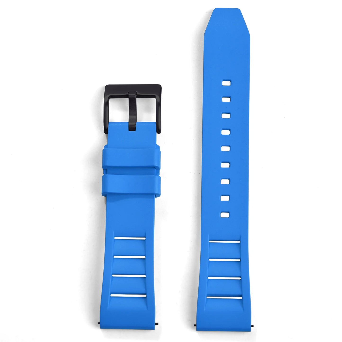 Bracelet de montre en caoutchouc FKM 20mm 22mm, souple, étanche, pour Huawei, Samsung, Seiko, Omega, avec attache rapide