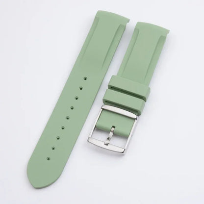 Nuovo cinturino in gomma morbida da 20 mm con estremità ricurve per Omega Strap Joint Moonswatch Constellation, bracciale sportivo impermeabile con fibbia ad ardiglione
