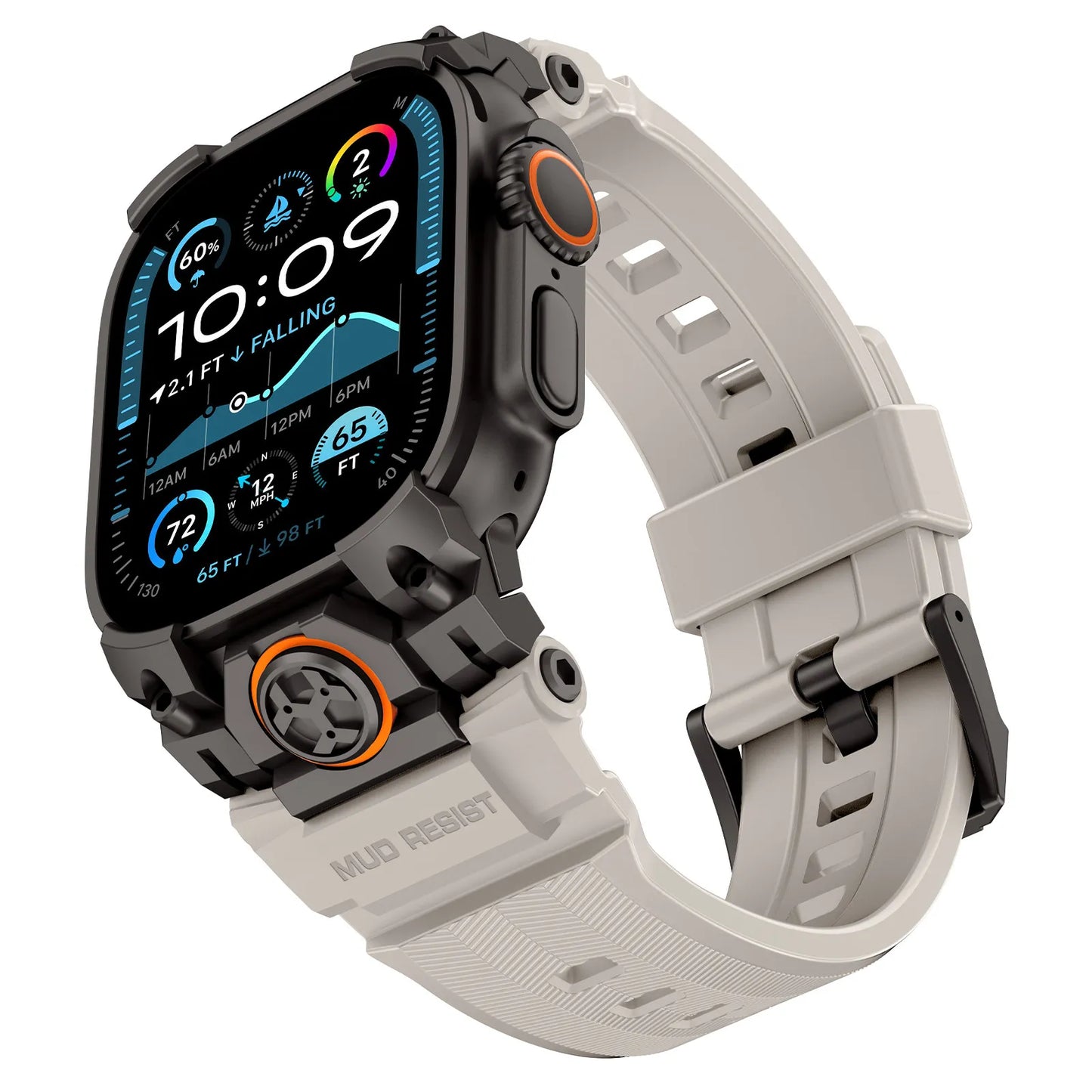 Bracelet en acier inoxydable + silicone pour Apple Watch 49 mm, bracelet sport compatible avec Apple Watch Ultra 3/2 iWatch