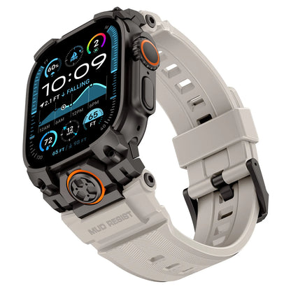 Bracelet en acier inoxydable + silicone pour Apple Watch 49 mm, bracelet sport compatible avec Apple Watch Ultra 3/2 iWatch