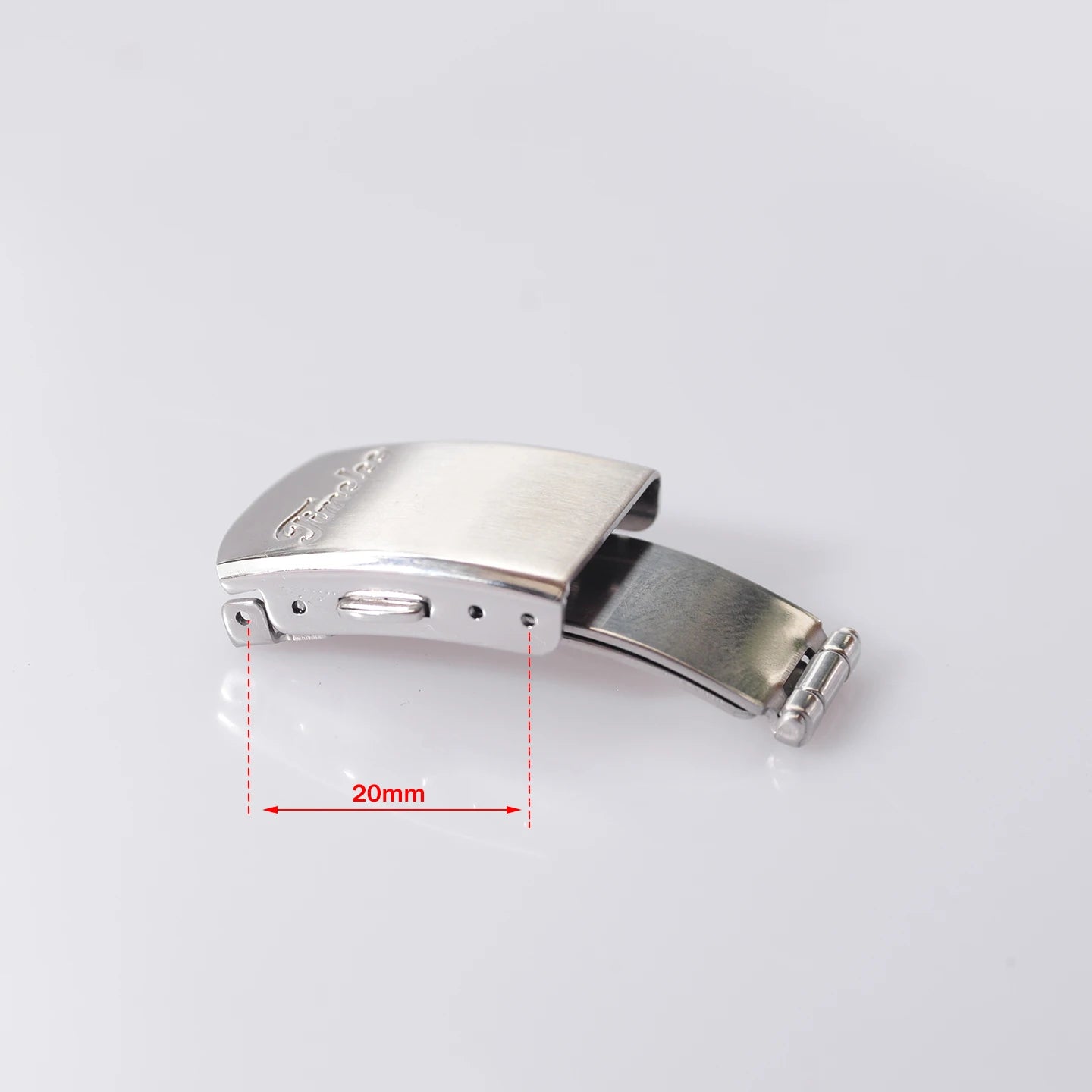 18mm silver stainless steel double push-button safety clasp for Seiko Citizen watch bracelet