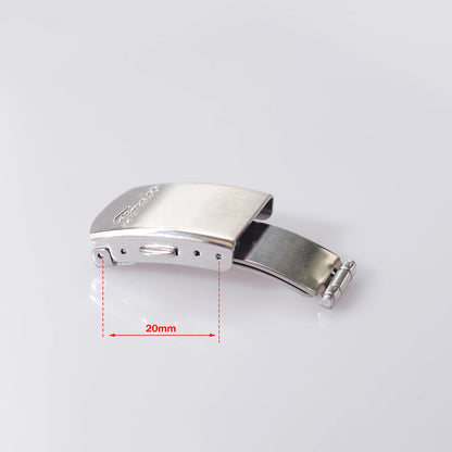 18mm silver stainless steel double push-button safety clasp for Seiko Citizen watch bracelet