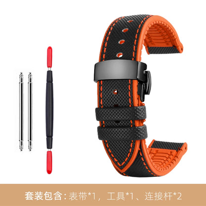 Bracelet de montre en Nylon et Silicone pour hommes, 20mm, 22mm, 24mm, étanche et respirant, en caoutchouc, accessoires