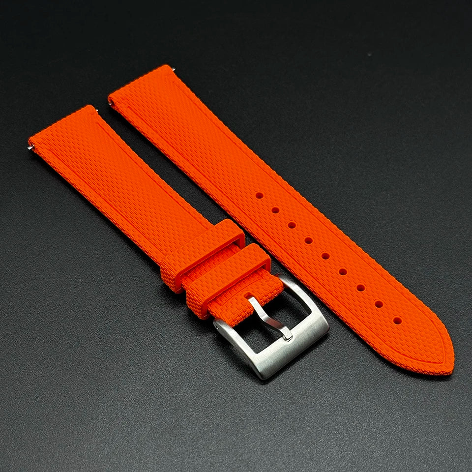 Cinturino per orologio in gomma intrecciata FKM, 20/21/22 mm, sgancio rapido, per Omega Seamaster 300 Speedmaster 007 Rolex, universale