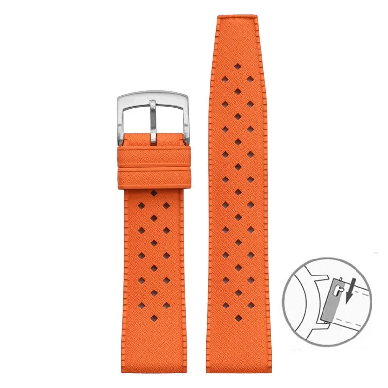 Bracelet de montre en caoutchouc fluoré, 20mm 22mm, libération rapide, Sport, étanche, FKM, pour hommes et femmes, bracelet de remplacement pour Seiko pour Citizen