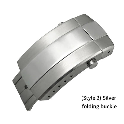 Fermoir déployant en acier inoxydable pour bracelet de montre Breitling en cuir/caoutchouc, accessoires 18mm 20mm, boucle pliante noir argent