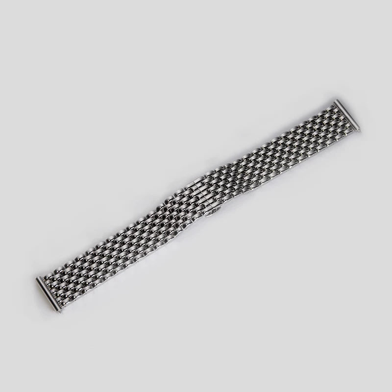 Bracelet de montre hautement poli en acier inoxydable 316L, perles de riz de Style Vintage, 18mm 19mm 20mm