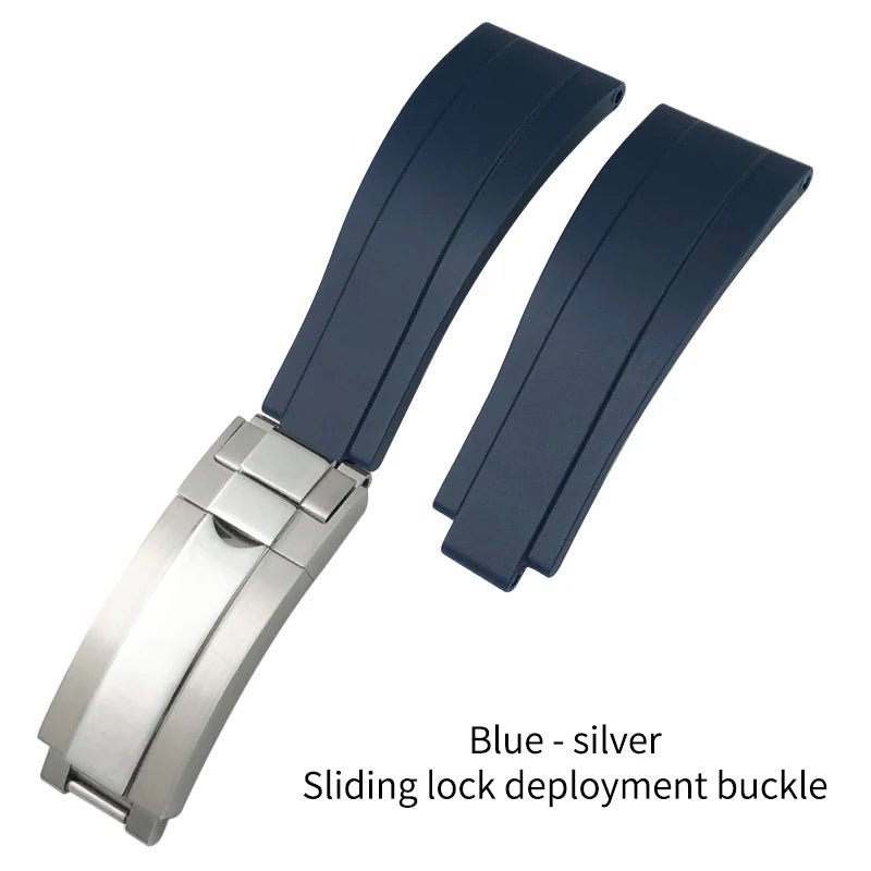 Natural Rubber Watch Strap for Rolex SUBMARINER Explorer Air King Deepsea, Soft Silicone Watch Band, High Quality, 20mm, 21mm