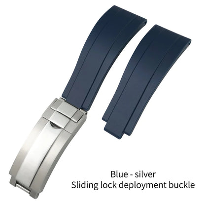 Natural Rubber Watch Strap for Rolex SUBMARINER Explorer Air King Deepsea, Soft Silicone Watch Band, High Quality, 20mm, 21mm