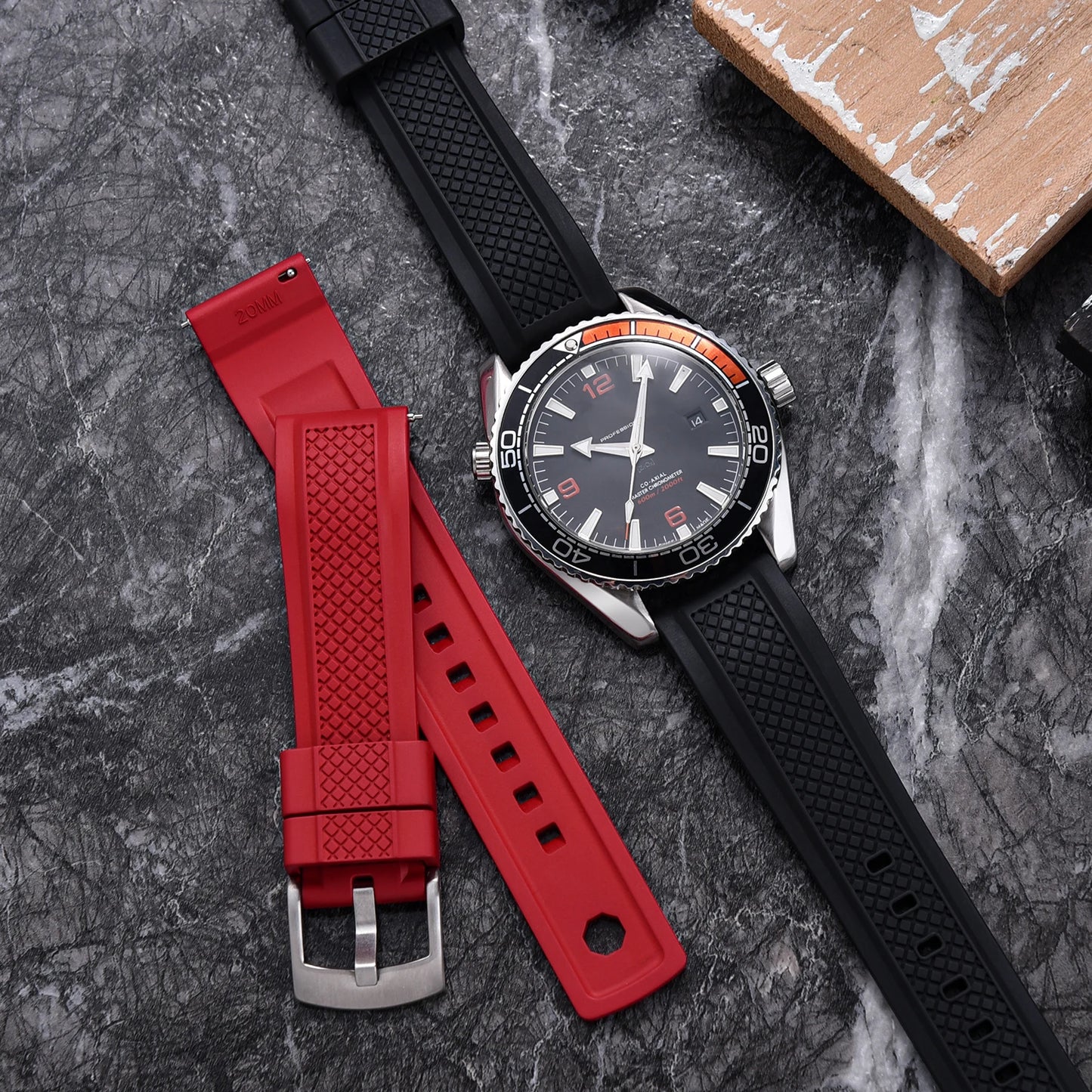 Cinturino professionale per orologio in gomma FKM, 20mm 22mm, cinturino subacqueo sportivo a sgancio rapido per smartwatch Omega Seiko IWC da uomo