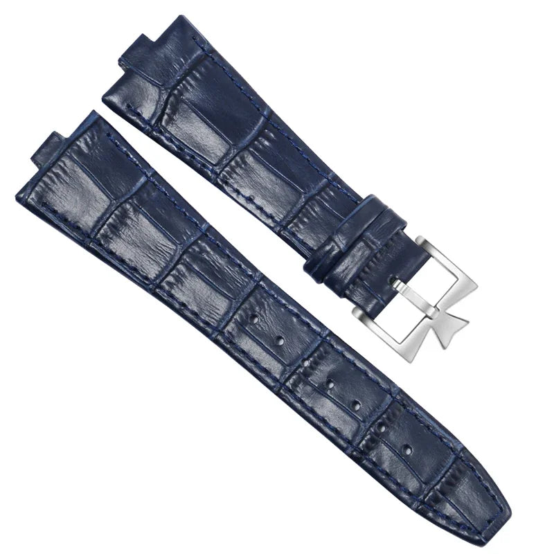 Echtleder-Uhrenarmband für Vacheron Constantin OVERSEAS, Serie 4500V 5500V P47040, Edelstahlstruktur, Herren-Uhrenarmband, 25x8