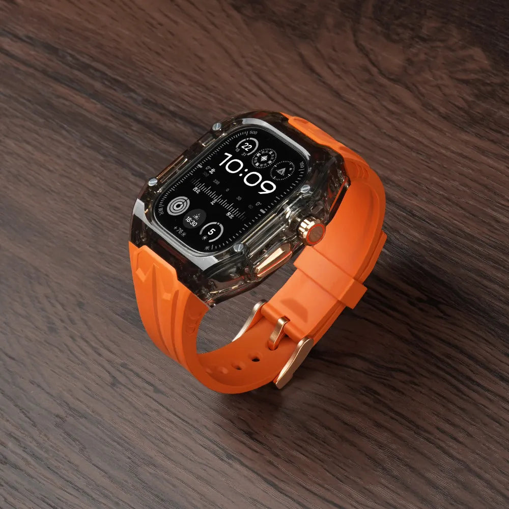 Modification Kit for Apple Watch Ultra 2 10 9 8 7 6 5 4, Sport Silicone Strap + Case for IWatch 44mm 45mm 46mm 49mm