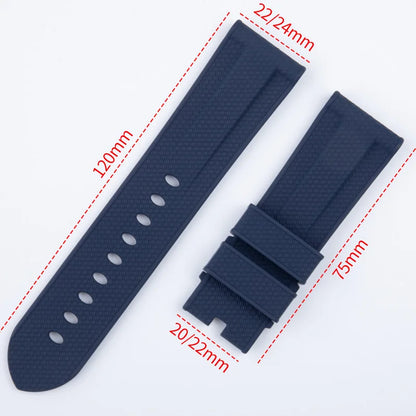 Cinturino per orologio in nylon intrecciato da 22 mm 24 mm con motivo intrecciato, in gomma fluorurata FKM, di ricambio per cinturino Panerai, per PAM111 441 Tudor Seiko.