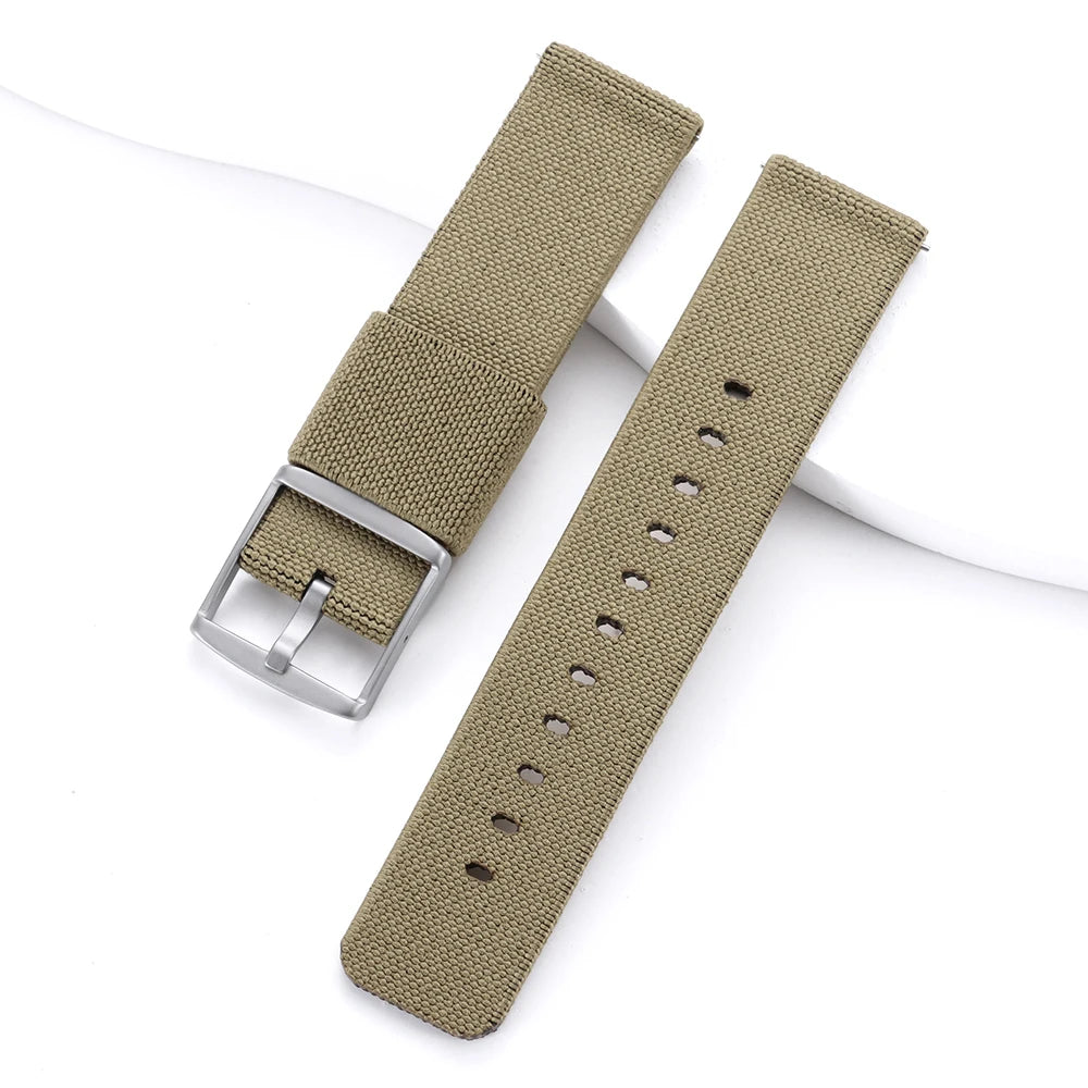 Quick Release Nylon Watch Strap, Black, Green, Blue, 20mm, for Omage Watches, Men's and Women's Canvas Sport Bracelet