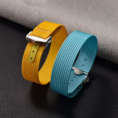 High-Quality Nylon Fluororubber 20mm Bracelet for Omega X Swatch MoonSwatch Sport, Folding Clasp Watch Strap for Seamaster 300