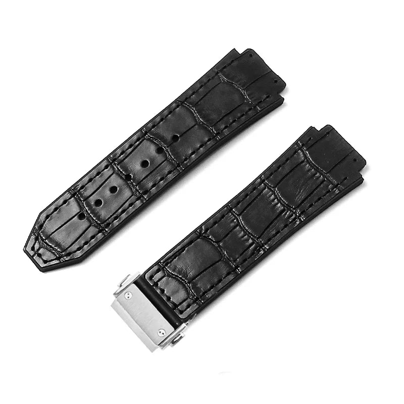 For Hublot BIGBANG Classic Fusion Leather Silicone Rubber Suede Watch Strap Dedicated Interface Lug System Band 26*19mm Bracelet