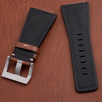 Bracelet de montre en cuir véritable de haute qualité, 34x24mm, convexe, pour Bell Strap Ross BR-01 BR-03, avec boucle à ardillon