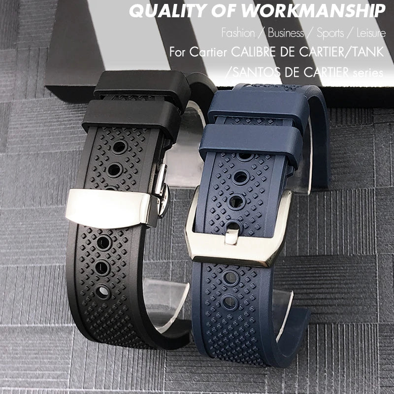 Men's Soft Silicone Watch Straps, 20mm 21mm 22mm 23mm 24mm