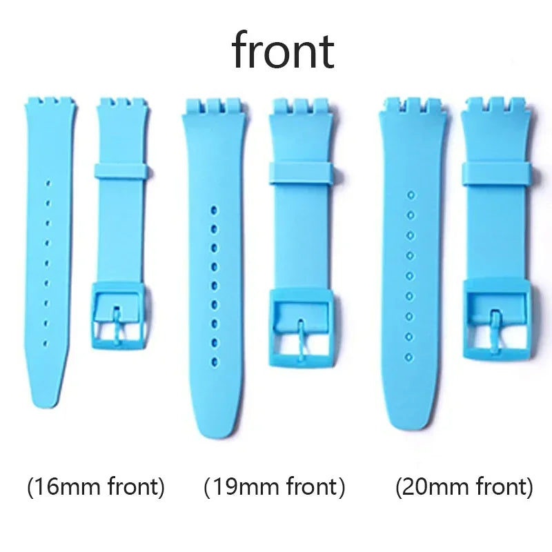 Cinturino per orologio in silicone impermeabile per Swatch, in gomma morbida, da uomo e da donna, cinturino di ricambio da 16/17/19/20 mm, accessori