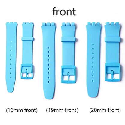Cinturino per orologio in silicone impermeabile per Swatch, in gomma morbida, da uomo e da donna, cinturino di ricambio da 16/17/19/20 mm, accessori