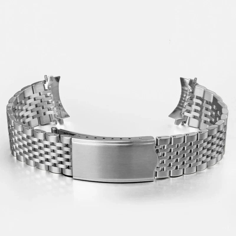 Bracelet de montre en acier inoxydable, 20mm 19mm 18mm, pour Omega Seamaster Speedmaster, extrémité incurvée, en métal, Bracelet de remplacement professionnel
