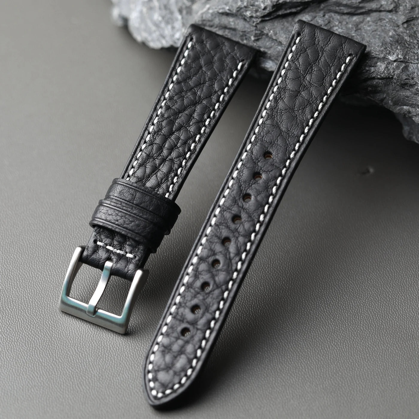 Cinturino in pelle MBOX fatto a mano, cinturino in vera pelle 18 19 20 22MM, morbido, blu nero verde marrone, a sgancio rapido, da uomo