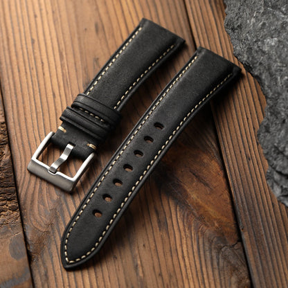 Cinturino per orologio in pelle italiana fatto a mano, 18 19 20 21 22MM, stile vintage di lusso, in vera pelle bovina, adatto per orologi sportivi meccanici