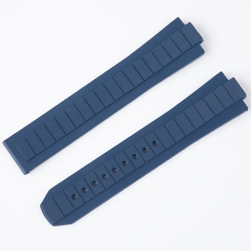 Soft FKM Fluorine Rubber Watch Strap, 21x10mm, for Omega, for New Seamaster Planet Ocean 600 Series, 42mm, Folding Clasp