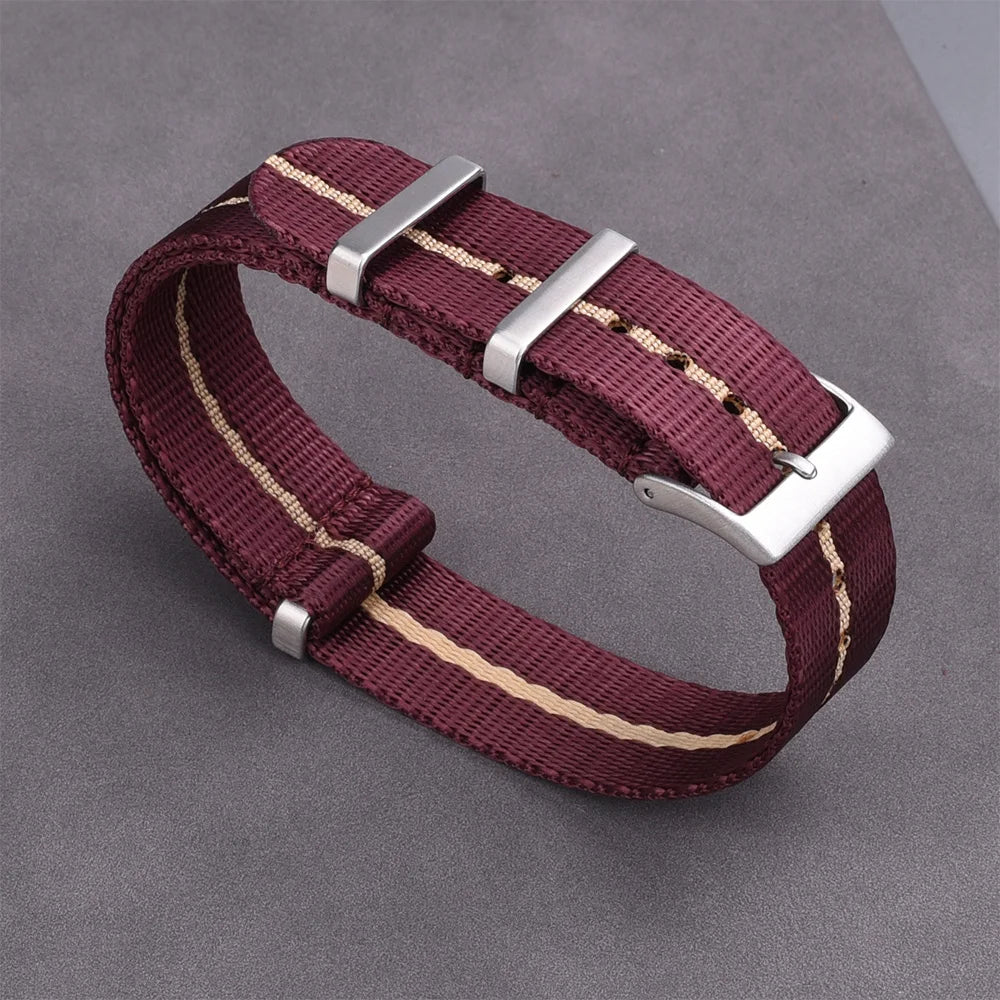 Premium Quality Smooth Nylon Watch Strap, 20mm 22mm, Casual Military, High-Density Green Seatbelt for Men's Watch Accessories