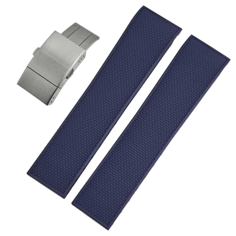 FKM Fluoro Rubber Watch Strap, 21mm, Premium Quality, for Longines Hydroconquest L3.781 782 742 Conquest L3, Sport Dive Watch Band