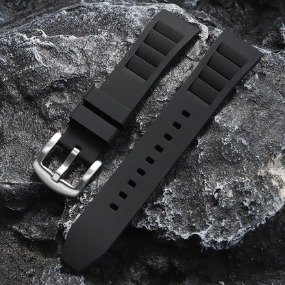 Bracelet en caoutchouc silicone respirant 20 mm 22 mm pour hommes et femmes, à libération rapide, étanche, pour plongée et sport, bracelet de remplacement pour montre