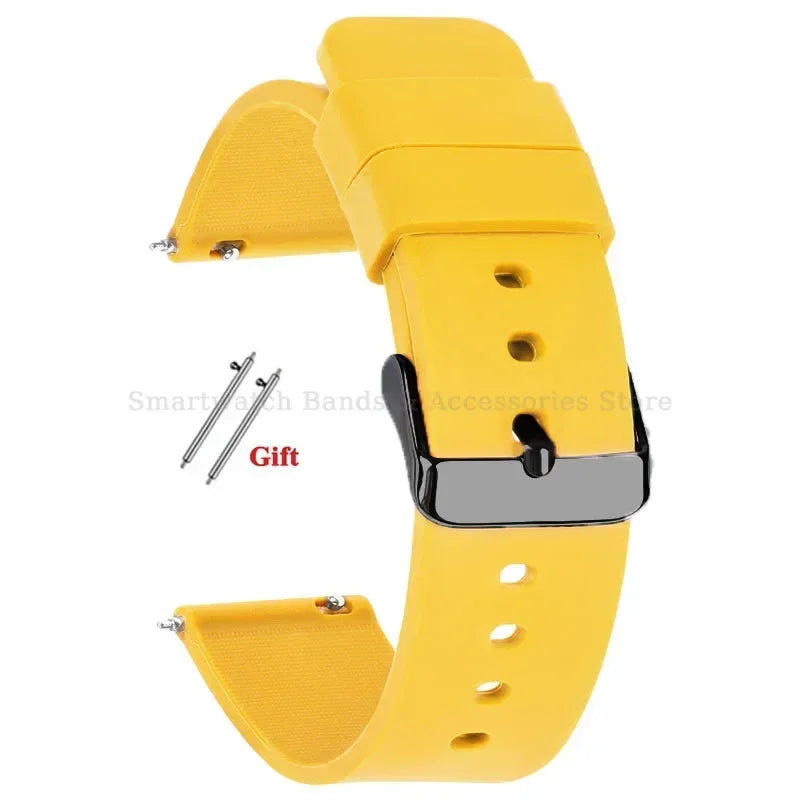 10mm 12mm 14mm 15mm 16mm 18mm 20mm 21mm 22mm 24mm Silicone Watch Band Quick Release Watch Strap for Men Women Universal Wristband