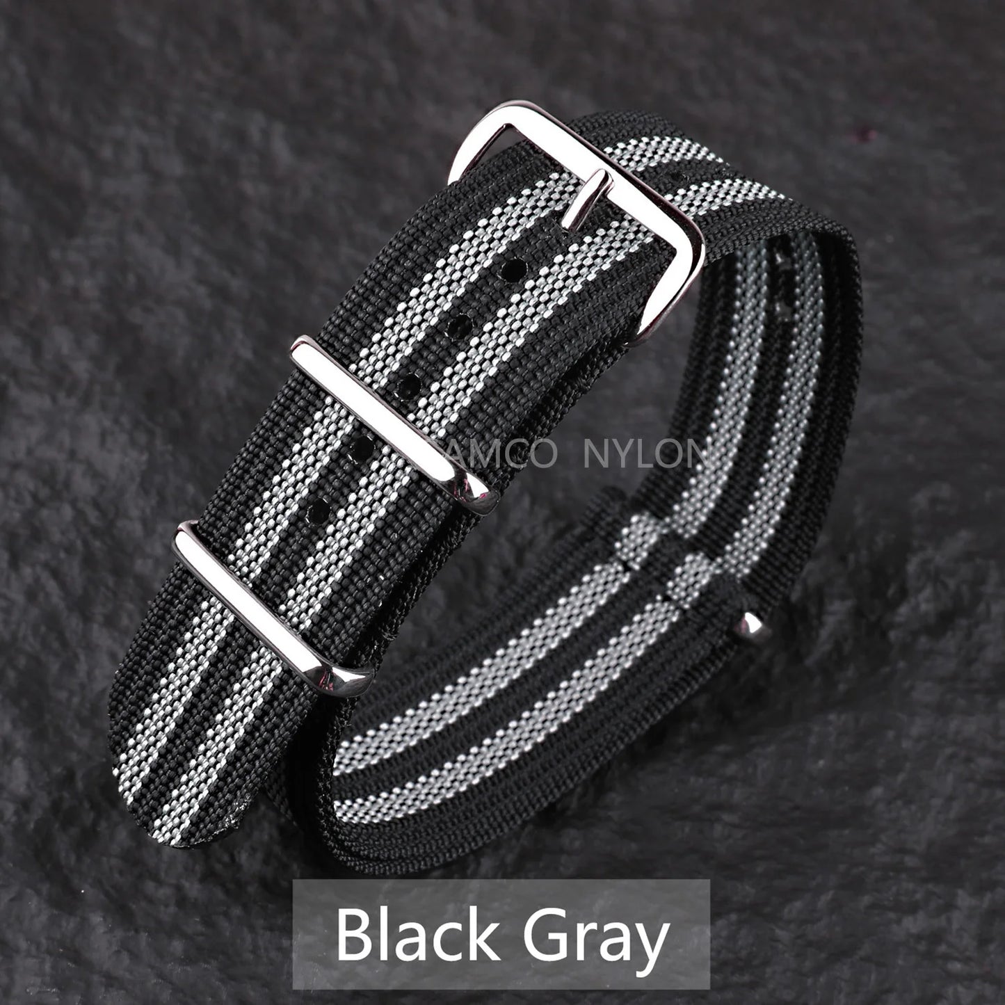 Bracelet de montre en Nylon nervuré 20mm 22mm bracelets de montre confortables boucle militaire lavable Blet pour hommes bracelets de montre