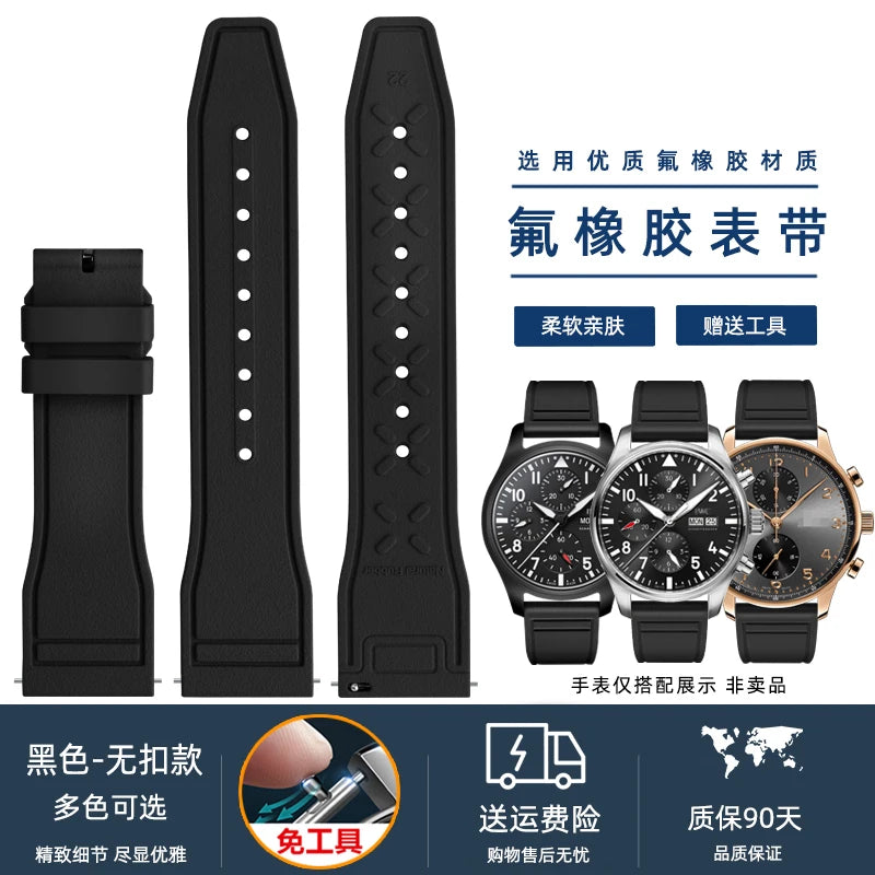 Cinturino per orologio in silicone morbido 20 mm 21 mm 22 mm per IWC Pilot | Cinturino sportivo a sgancio rapido | Sostituzione unisex impermeabile del cinturino in gomma