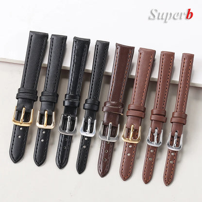 8mm 10mm 12mm 14mm 16mm 18mm 20mm 22mm PU Leather Watch Strap for Men Women Soft Leather Band Universal Sport Bracelet