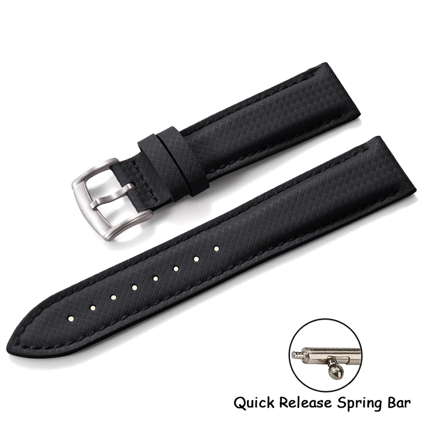 Cinturino per orologio in gomma FKM 18 19 20 22 mm, cinturino pieghevole in tela, a sgancio rapido, cinturino a farfalla in pelle per uomo Omega Moonswatch IWC