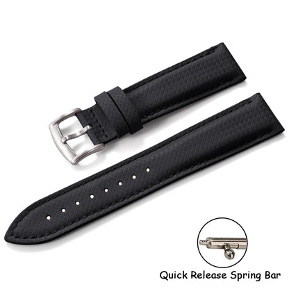 Cinturino per orologio in gomma FKM 18 19 20 22 mm, cinturino pieghevole in tela, a sgancio rapido, cinturino a farfalla in pelle per uomo Omega Moonswatch IWC