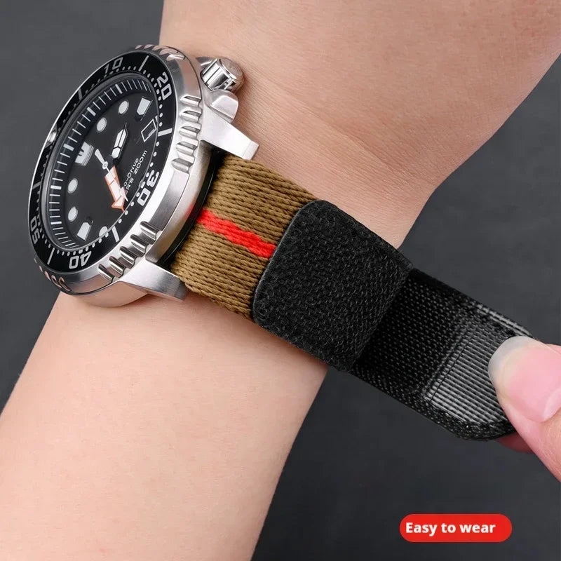 Correa de nailon para Seiko para Tudor, 20 mm 22 mm, cierre de velcro, correa de reloj militar impermeable para hombre, para Omega