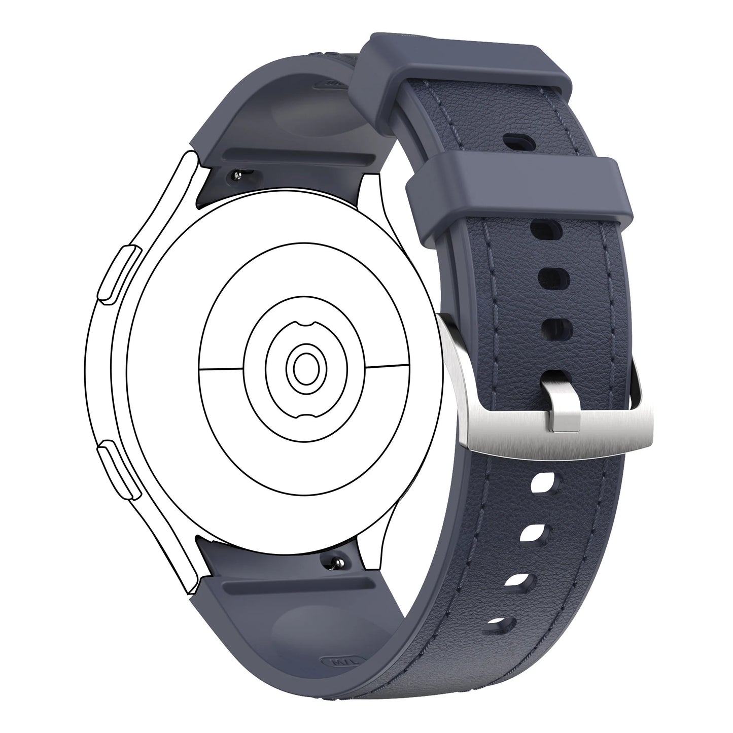 Genuine Leather Watch Strap for Samsung Galaxy Watch 7/FE/6/5/5pro/4 (40mm/44mm) Secure Buckle Classic Durable