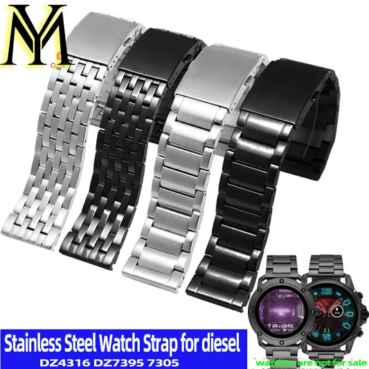 Cinturino per orologio in acciaio inossidabile 24mm 26mm 28mm 30mm per Diesel DZ4316 DZ7395 7305 4209 4215 Cinturino in metallo massiccio da uomo