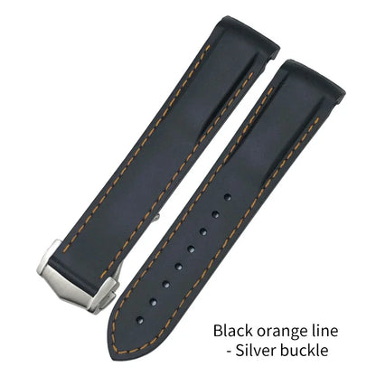 Cinturino per orologio in gomma siliconica, 18mm 19mm 20mm 21mm 22mm, per Omega Seamaster Planet Ocean per orologio Speedmaster Moon, bracciale impermeabile