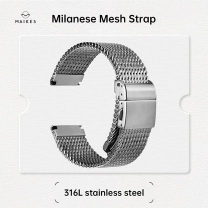 Bracelet de montre de luxe SION L en acier inoxydable brossé, bracelet en maille milanaise, accessoires de montre pour Rolex IWC OMEGA