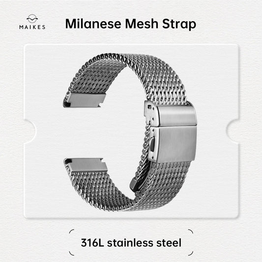 Bracelet de montre de luxe SION L en acier inoxydable brossé, bracelet en maille milanaise, accessoires de montre pour Rolex IWC OMEGA