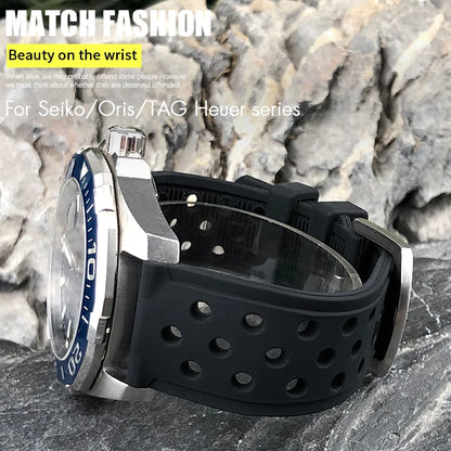 Bracelet de montre en silicone 22 mm 21 mm 20 mm pour Tag Heuer F1 Seiko SKX 5 Oris Divers Sports Watch Series Accessoires Bracelet de montre en caoutchouc