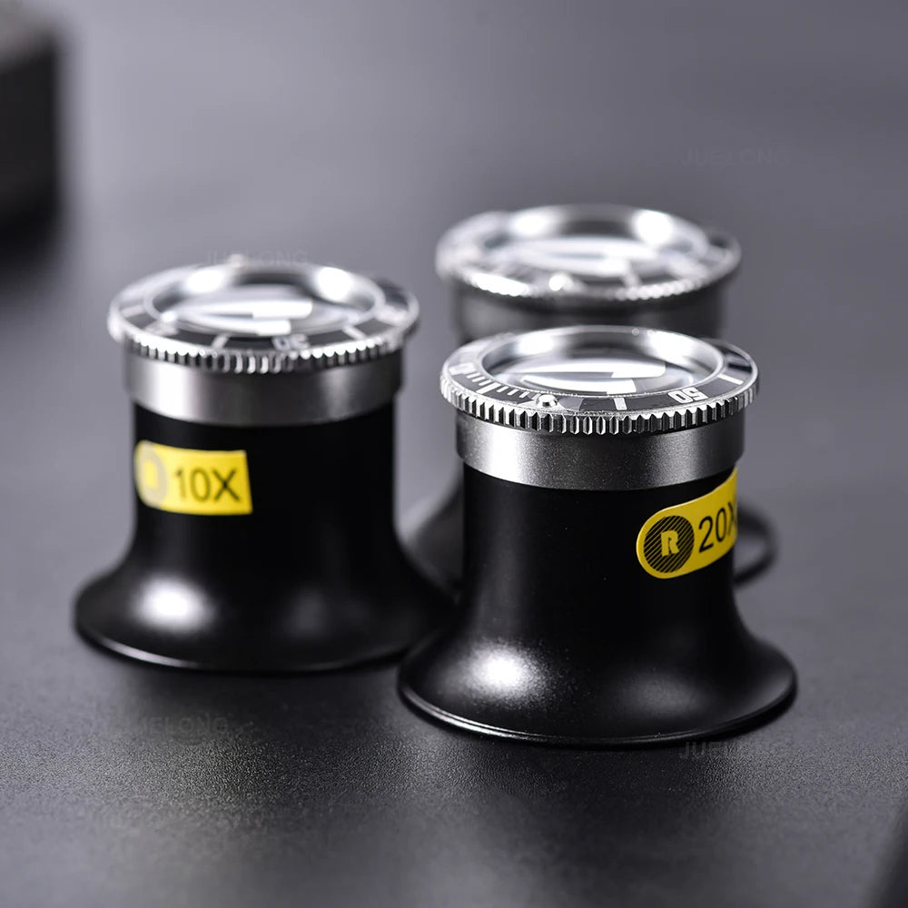 Lente d'ingrandimento per la riparazione di orologi 5X 10X 20X Strumento portatile Lente d'ingrandimento monoculare Strumento per gioiellieri Lente d'ingrandimento Strumenti