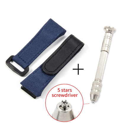 Pour Richard Mille toile de Nylon 25mm 4 étoiles tournevis Anti-allergie bracelets de montre RM50 53 série remplacer bracelet de montre pratique