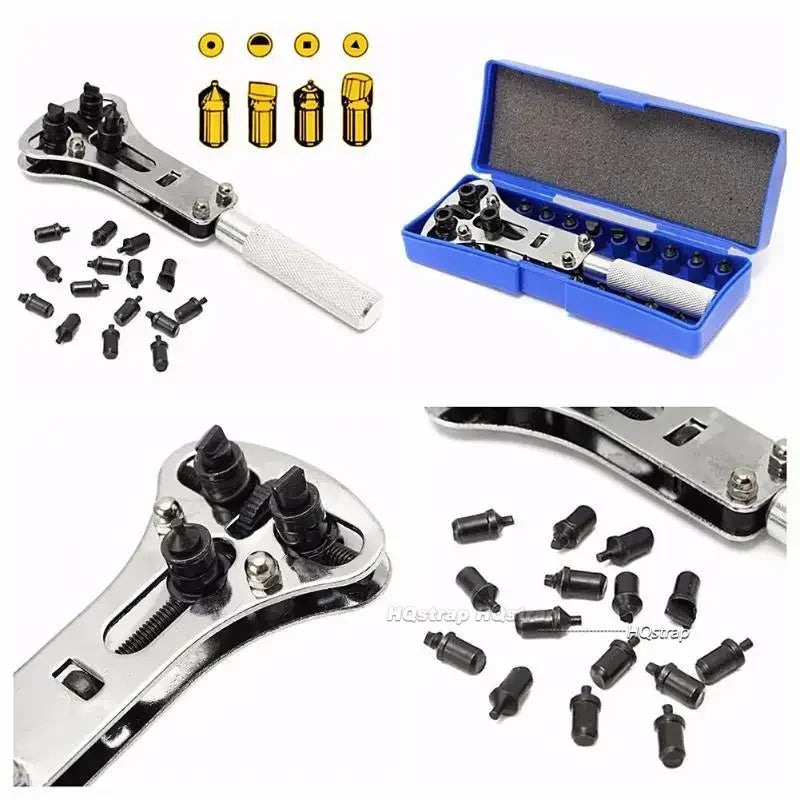 Outils de réparation d'horloger réglables, clé de retrait arrière de vis, ouvre-boîtier arrière de montre, outil de couverture ouverte à trois mâchoires