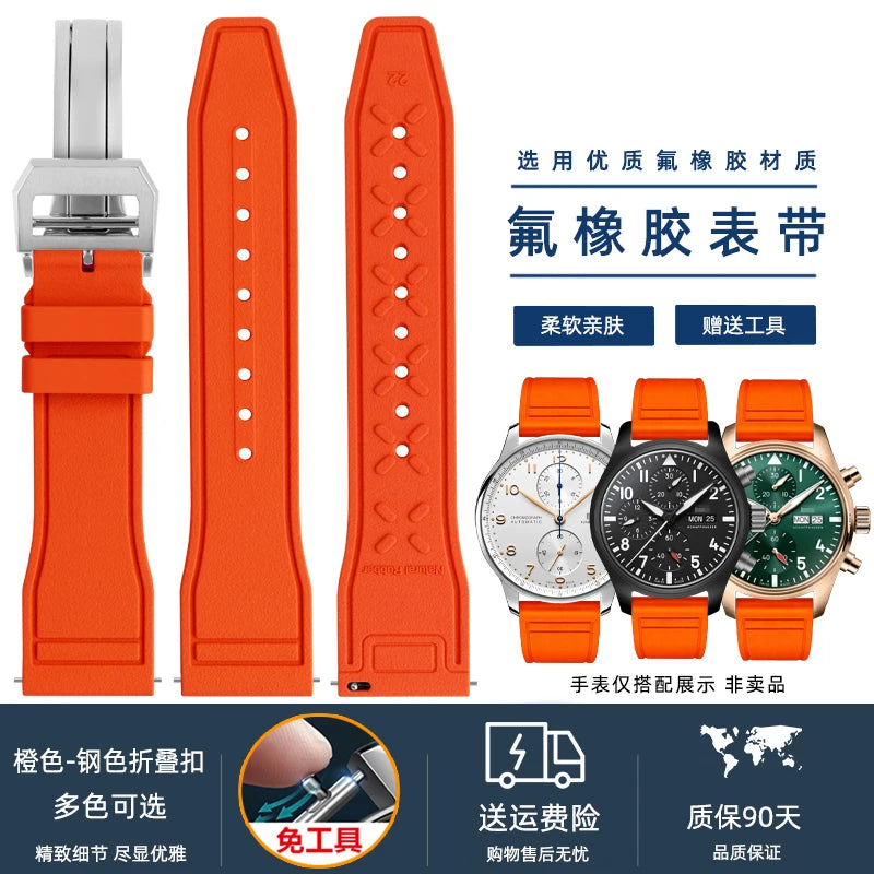 Cinturino per orologio in silicone morbido 20 mm 21 mm 22 mm per IWC Pilot | Cinturino sportivo a sgancio rapido | Sostituzione unisex impermeabile del cinturino in gomma